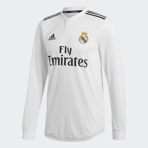 Футбольная футболка детская ФК Реал Мадрид Домашняя 2018 2019 L/S L (рост 140 см)